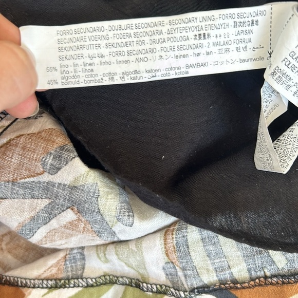 Zara 8054/528/505 Zara Cutouts Tropical Print Linen Mini Dress sz S - Picture 13 of 13